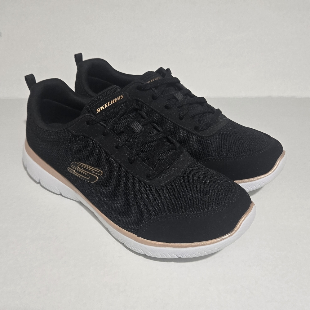 Skechers Women's Casual Shoes Black Memory Foam Lace Up Sneakers Size 8.5 M